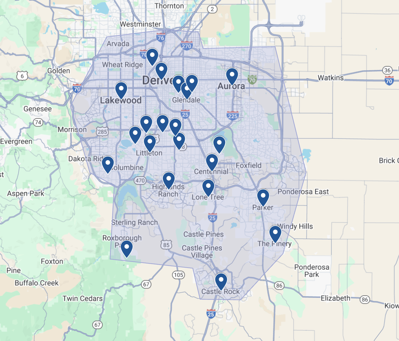 Kathy Clean Service Areas Map